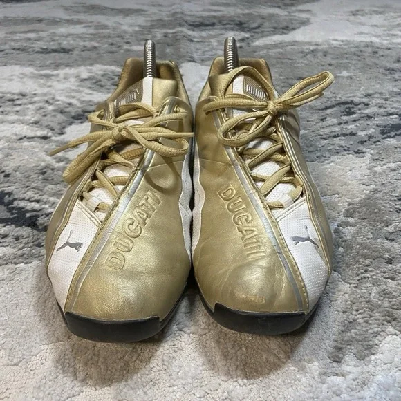 Puma Ducati MotoGP Vintage Sneakers White & Gold Special Edition women's Sz‎ 10 - Picture 3 of 7